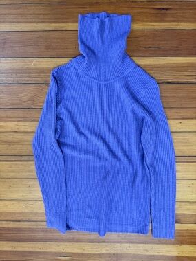 Classic Ribbed Turtleneck Sweater - Purple